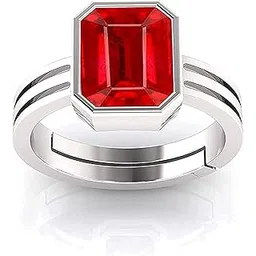 kirti sales Super Quality Burma Ruby Stone 12.00 Ratti with Lab Tested Certified untreated Unheated Natural Manik Gemstone manikya Silver Plated Adjustable Ring for Women and Men-picture-21
