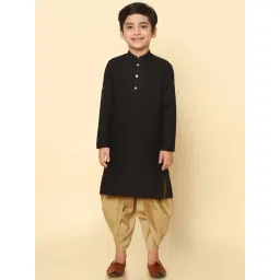 KISAH Black & Beige Solid Full Sleeves Kurta with Dhoti-picture-33