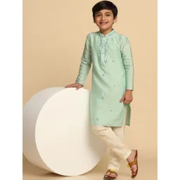 KISAH Boys Embroidered Mirror Work Kurta-picture-21