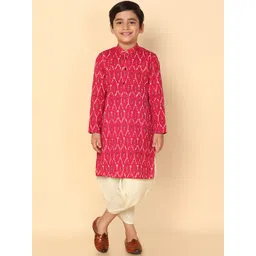 KISAH Boys Ethnic Motifs Printed Kurta With Dhoti Pants-image-9