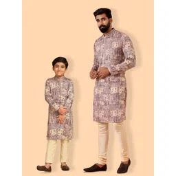 KISAH Boys Ethnic Motifs Printed Straight Kurta With Pyjama-image-30