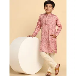 KISAH Boys Ethnic Motifs Printed Thread Work Straight Kurta-image-33