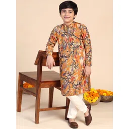 KISAH Boys Floral Printed Kurta with Pyjama-picture-29