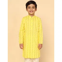 KISAH Boys Geometric Printed Pure Cotton Straight Kurta-picture-44