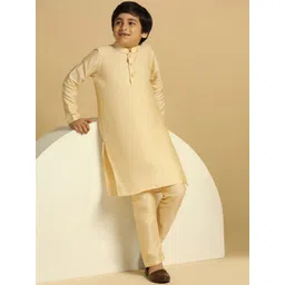 KISAH Boys Mandarin Collar Cotton Straight Kurta-picture-10