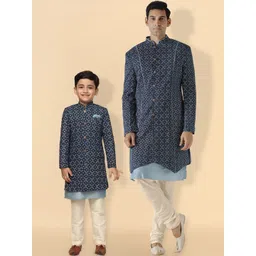 KISAH Boys Printed Cotton Kurta Sherwani Set-picture-58