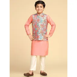KISAH Boys Printed Straight Kurta with Pyjamas-picture-14