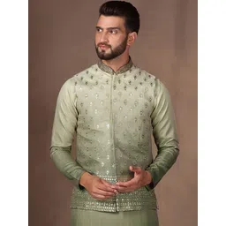 KISAH Embellished Mandarin Collar Nehru Jacket-picture-20