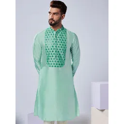 KISAH Ethnic Motifs Yoke Design Mirror Work Regular Kurta-picture-35