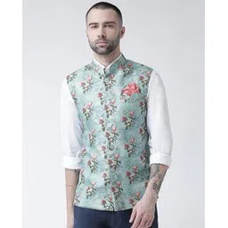 kisah Floral Print Sleeveless Nehru Jacket-picture-37