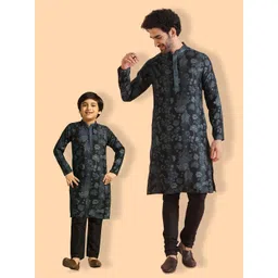 KISAH Floral Printed Mandarin Collar Straight Kurta With Churidar-picture-34