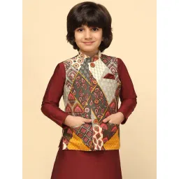 KISAH Kids Multicolor Printed Nehru Jacket-picture-31