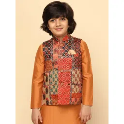 KISAH Kids Multicolor Printed Nehru Jacket-picture-27