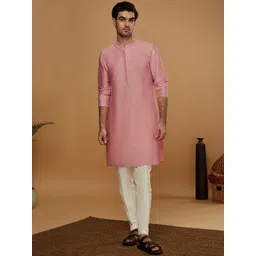 KISAH Mandarin Collar Straight Kurta with Trousers-picture-36