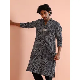 KISAH Men Ethnic Motifs Printed Festive Cotton Straight Kurta-picture-18
