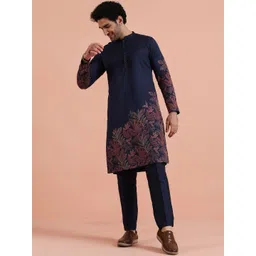 KISAH Men Floral Embroidered Kurta with Trousers-picture-23