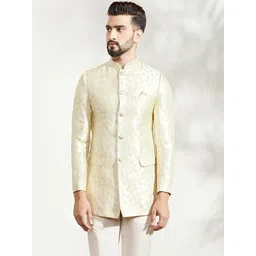 KISAH Men Geometric Woven Design Jodhpuri Bandhgala Blazer-picture-16