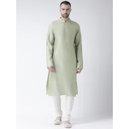 KISAH Men Green Solid Straight Kurta-picture-29