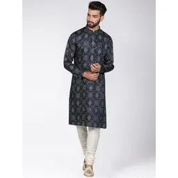 KISAH Men Olive Green Solid Kurta-picture-40