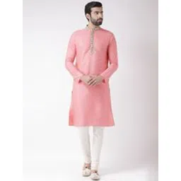 KISAH Men Pink Empire Kurta with Skirt & With Dupatta-picture-35
