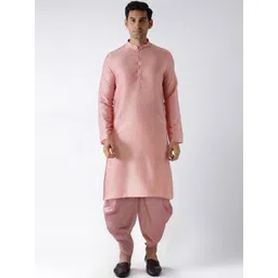 KISAH Men Pink Kurta with Dhoti Pants-picture-36