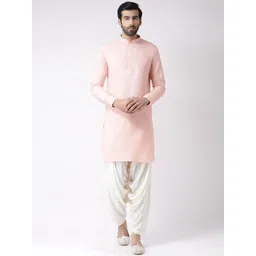 KISAH Men Pink Solid Straight Kurta image 1