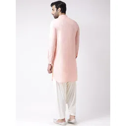KISAH Men Pink Solid Straight Kurta image 2