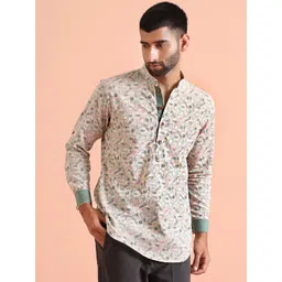 KISAH Men Printed Mirror Work Anarkali Short Kurta-picture-13