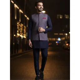 KISAH Men Regular Thread Work Kurta with Trousers-picture-24