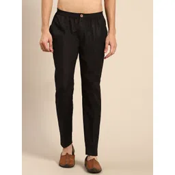 KISAH Men Relaxed Straight Leg  Mid Rise Cotton Trousers-picture-20