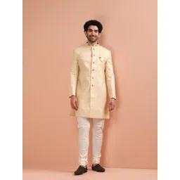 KISAH Men Self Design Indowestern Churidar Set-picture-26