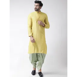KISAH Men Yellow Ethnic Motifs Kurta with Dhoti Pant-picture-37