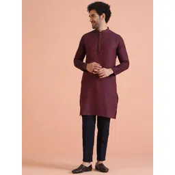 KISAH Men Yoke Design Thread Work Kurta-picture-31