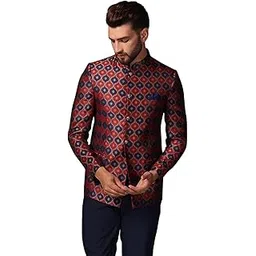 kisah Men’s Bandhgala – Jacquard Silk Blend Ethnic Jacket for Men – Regular Fit Wedding & Festivals – Dry Clean Only-picture-19