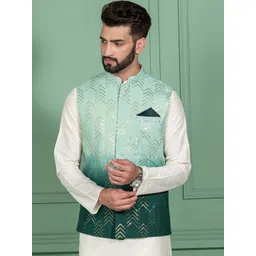 KISAH Printed Woven Nehru Jacket-picture-22