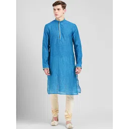 KISAH Self Design Mandarin Collar Kurta-picture-18