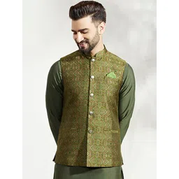 KISAH Woven Design Nehru Jacket-picture-28