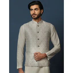 KISAH Woven Design Nehru Jackets-picture-13