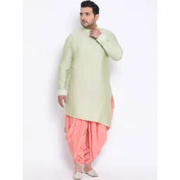 KISAH PLUS Men Sea Green Solid Straight Kurta-picture-12