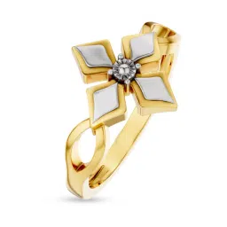 Kisna Diamond & Gold Jewellery 14k (585) Yellow Gold Ring for Women-picture-30