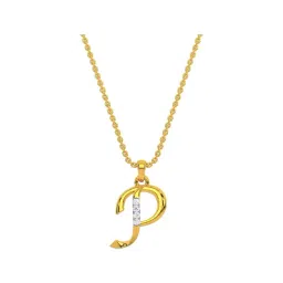 Kisna Diamond & Gold Jewellery 14k Alphabet P Pendant-picture-40