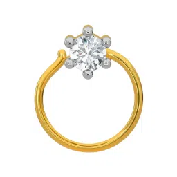 Kisna Diamond & Gold Jewellery 14k Gold & Diamond Lila Nosepin for Women-picture-35