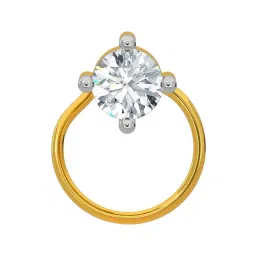 Kisna Diamond & Gold Jewellery 14k Gold & Diamond TrinityNosepin for Women-picture-28