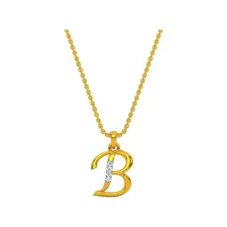 Kisna Diamond & Gold Jewellery 18k Alphabet B Pendant-picture-17