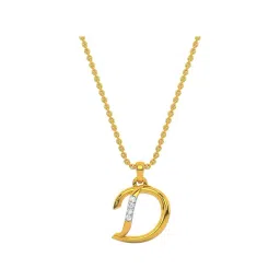 Kisna Diamond & Gold Jewellery 18k Alphabet D Pendant-picture-24