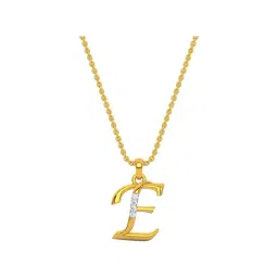 Kisna Diamond & Gold Jewellery 18k Alphabet E Pendant-picture-16