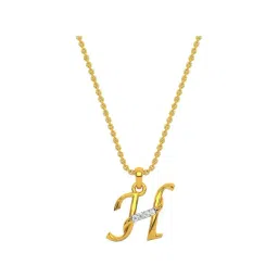 Kisna Diamond & Gold Jewellery 18k Alphabet H Pendant-picture-23
