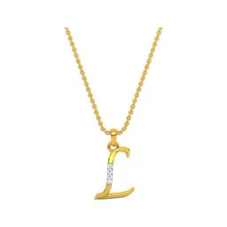 Kisna Diamond & Gold Jewellery 18k Alphabet L Pendant-picture-29