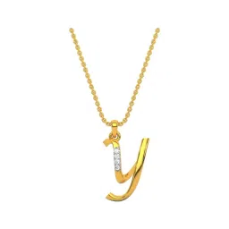 Kisna Diamond & Gold Jewellery 18k Alphabet Y Pendant-picture-28