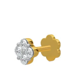 Kisna Diamond & Gold Jewellery 18k Gold & Diamond Paige Nosepin for Women-picture-27